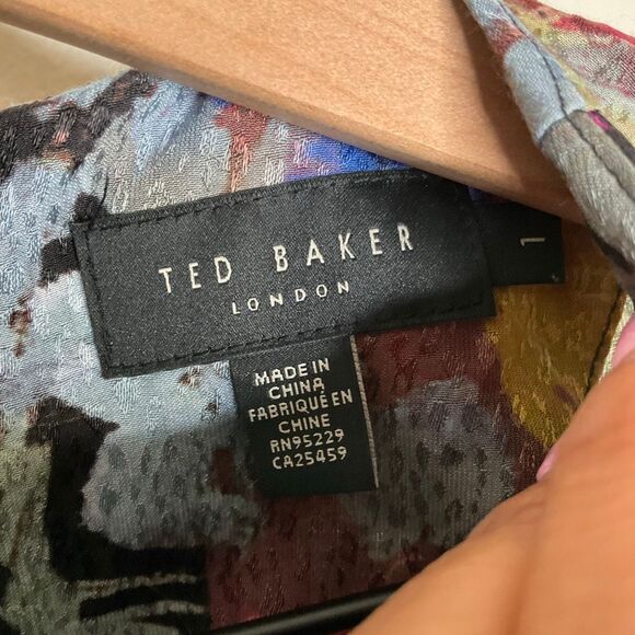 Ted Baker Abstract Print Pleated Neck Jumpsuit - Picture 6 of 11